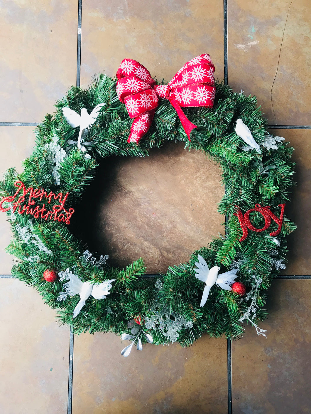 Red winter wreath