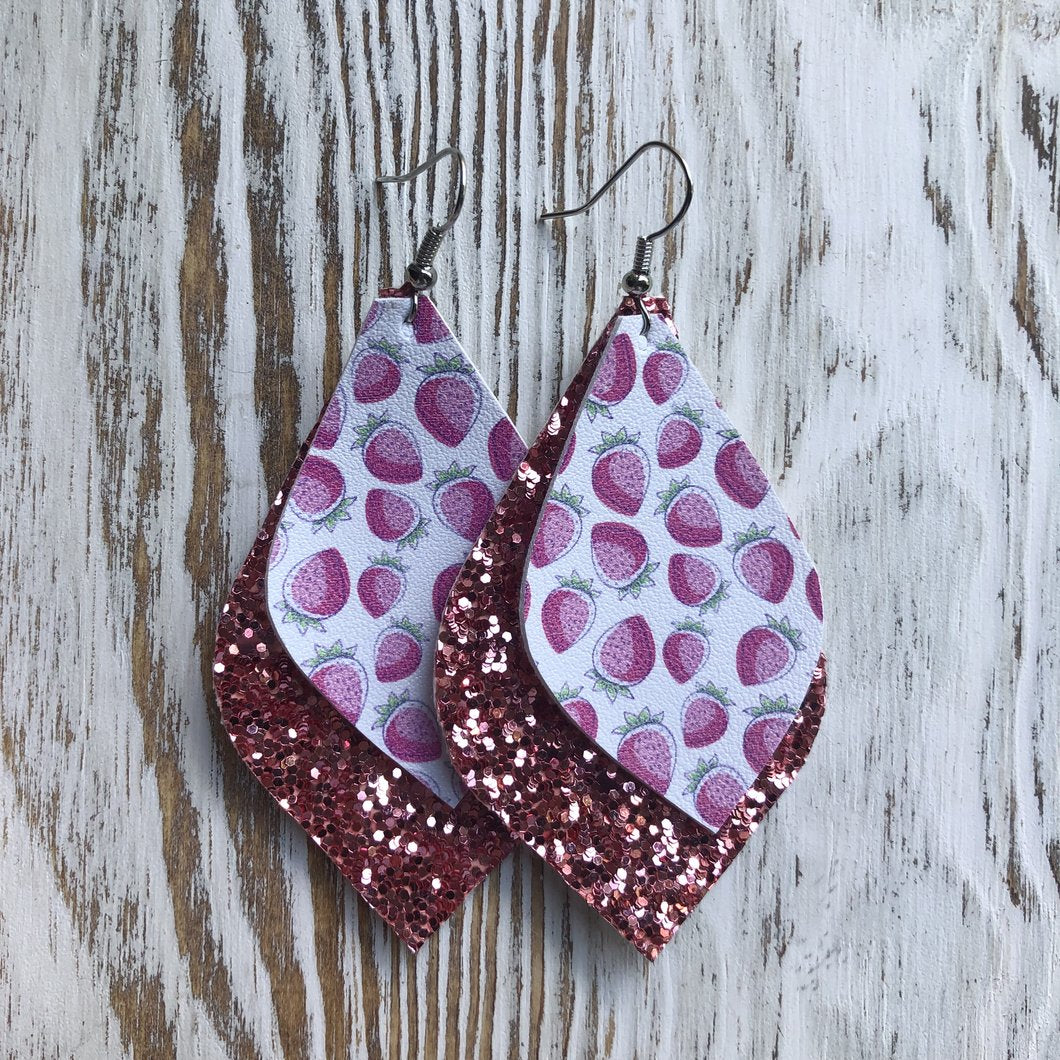 key west strawberry glitter earrings